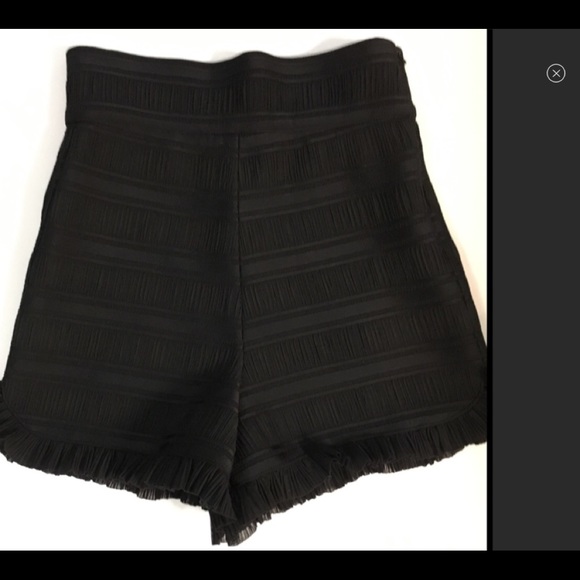 New MAJE black ruffle high waisted shorts size 40